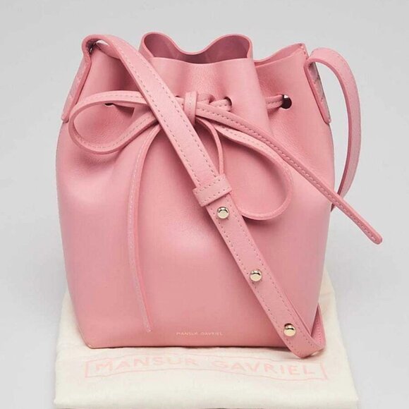 Mansur Gavriel Blush Vegetable Tanned Leather Mini Mini Bucket Bag - Picture 1 of 10